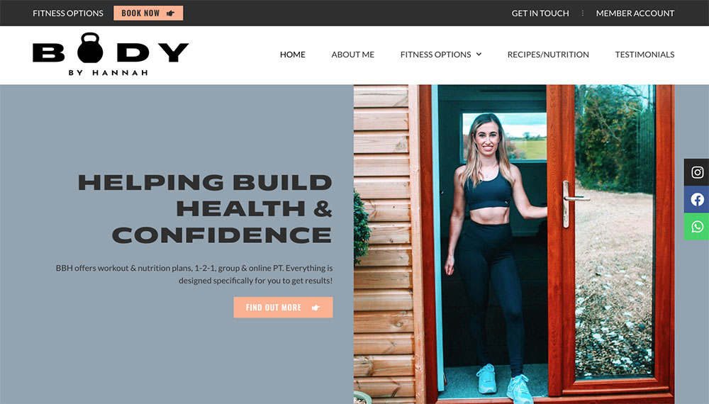 Body By Hannah website home page