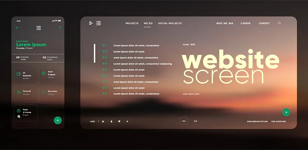 Web interface visual